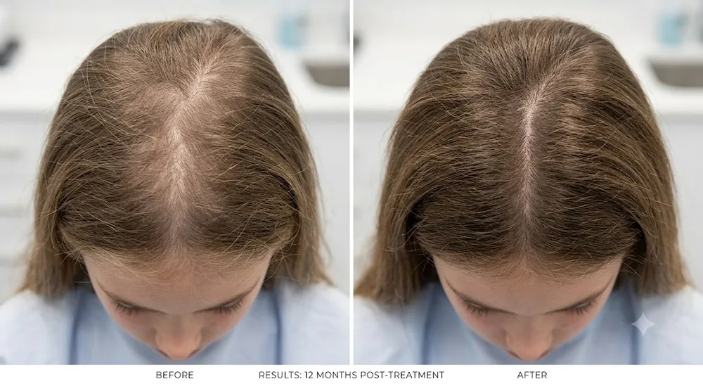 PRP hair restoration before and after result, patient 3